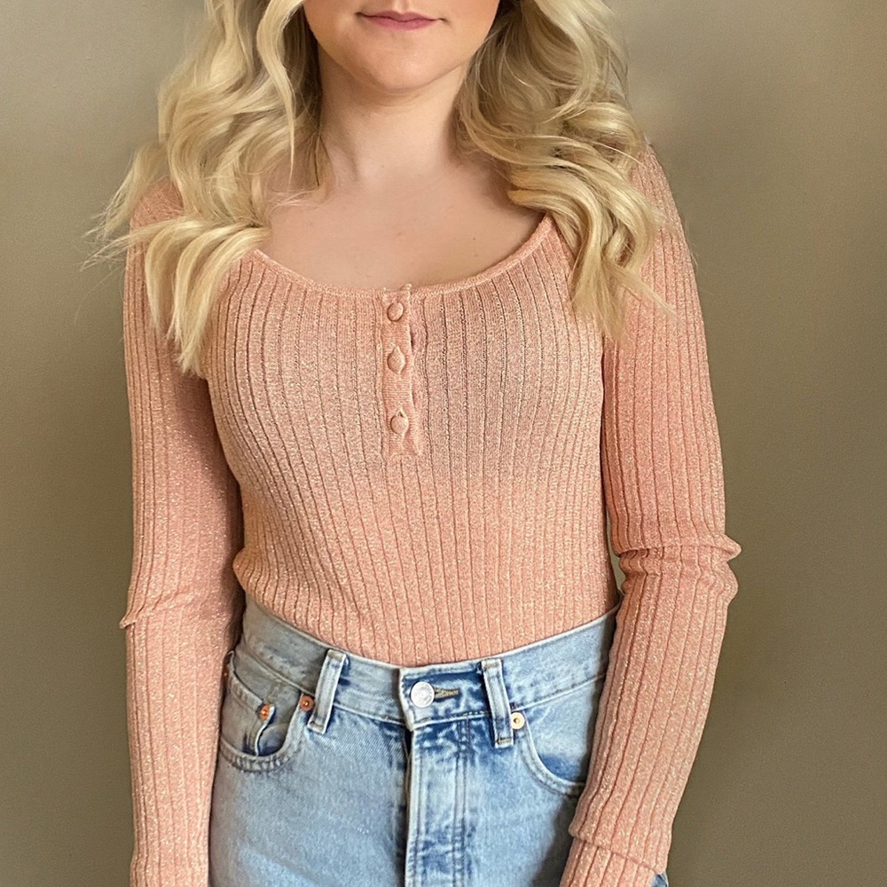 LPA The Label Ribbed Tinsel Bodysuit